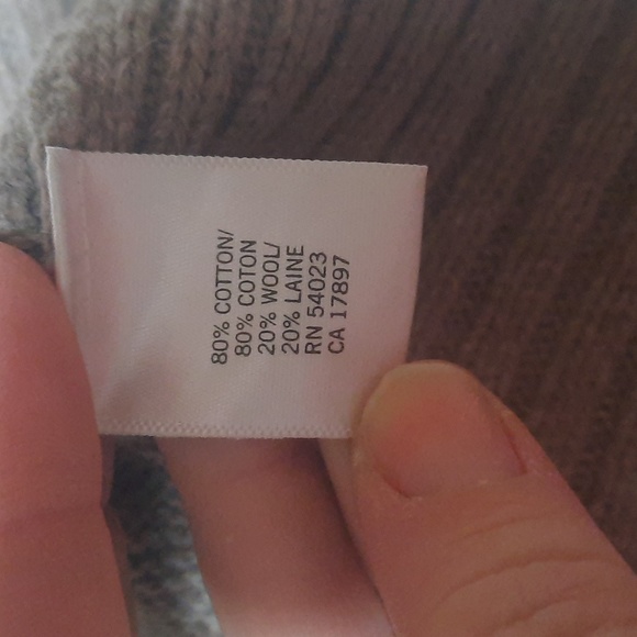 Banana Republic gray/tan short sleeve cowl neck sweater size XL - Picture 5 of 7